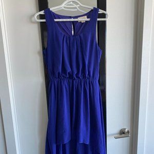 ROYAL BLUE FLOWY SUMMER HI-LO DRESS